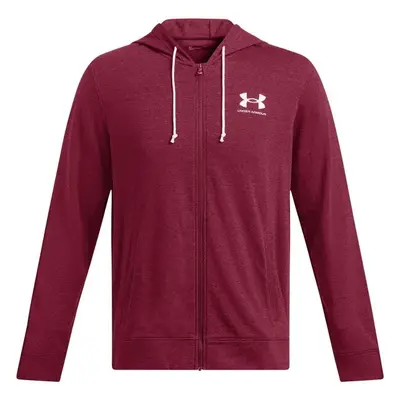 Under Armour RIVAL TERRY LC FZ Pánská mikina, vínová, velikost