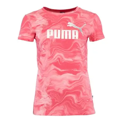 Puma ESSENTIALS + MARBLEIZED TEE Dámské tričko, růžová, velikost