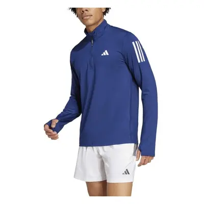 adidas OWN THE RUN HALF-ZIP Pánské běžecké triko, tmavě modrá, velikost