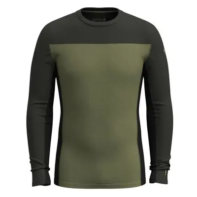 Smartwool CLASSIC THERMAL MERINO BL CRW Pánské termo triko, tmavě zelená, velikost