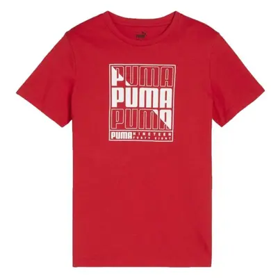 Puma GRAPHICS WORDING TEE B Chlapecké triko, červená, velikost