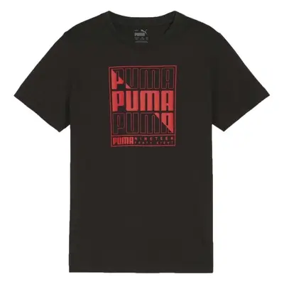 Puma GRAPHICS WORDING TEE B Chlapecké triko, černá, velikost