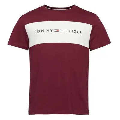 Tommy Hilfiger BLOCK LOGO SS Pánské triko, vínová, velikost