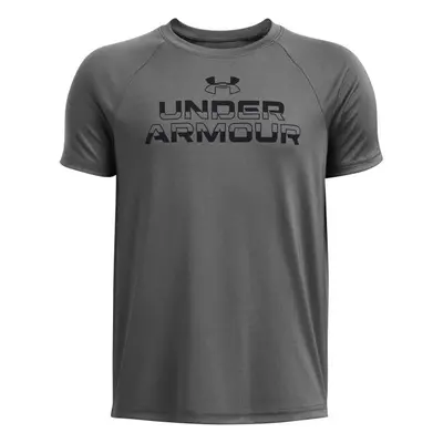 Under Armour SPLIT WORDMARK Chlapecké triko, tmavě šedá, velikost