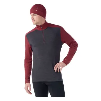 Smartwool CLASSIC THERMAL MERINO BL 1/4 ZIP Pánské termo triko, tmavě šedá, velikost