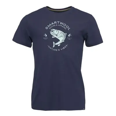 Smartwool TROUT FISHING GRAPHIC SS TEE SLIM FIT Pánské triko, tmavě modrá, velikost