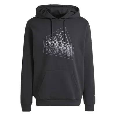 adidas TECH GRAPHIC HOODIE Pánská mikina, černá, velikost