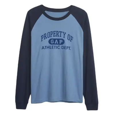 GAP LS LOGO RAGLAN Pánské tričko, světle modrá, velikost