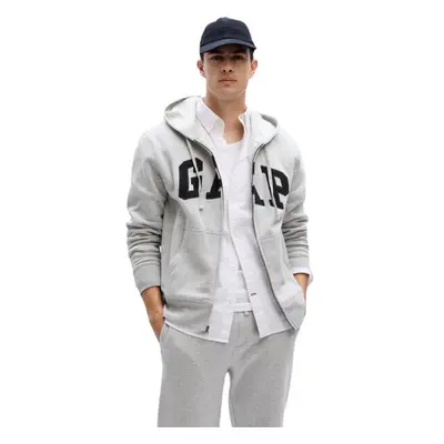 GAP LOGO FLEECE ZIP Pánská mikina, šedá, velikost