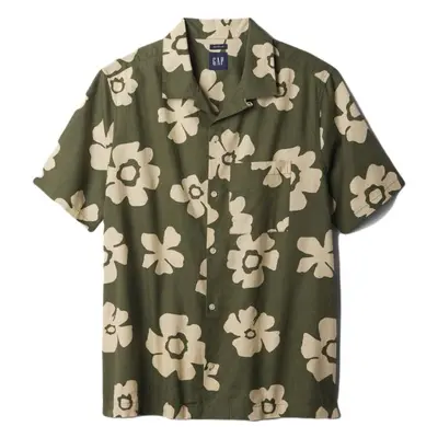 GAP SS LINEN Pánská košile, khaki, velikost