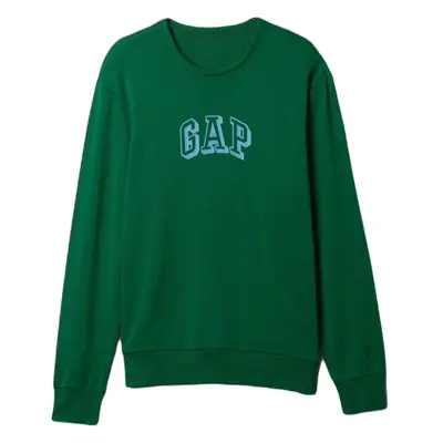 GAP LOGO CREWNECK Pánská mikina, tmavě zelená, velikost