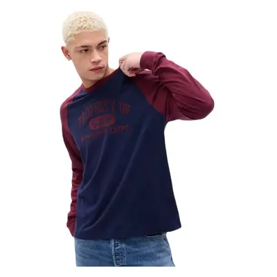 GAP LS LOGO RAGLAN Pánské tričko, tmavě modrá, velikost