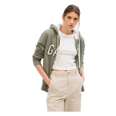 GAP V-FRCH EXC LOGO SHERPA Dámská mikina, khaki, velikost