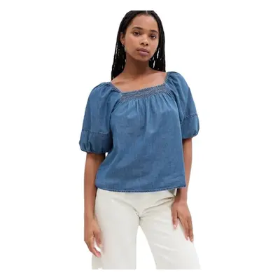 GAP V-SS DENIM Dámský top, modrá, velikost