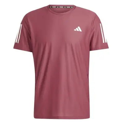 adidas OWN THE RUN TEE Pánské běžecké tričko, vínová, velikost