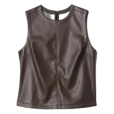 GAP VEGAN LEATHER Dámský top, hnědá, velikost