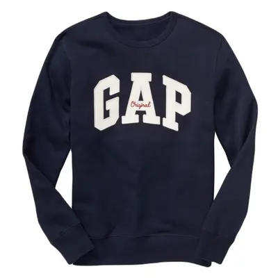 GAP CREWNECK LOGO Pánská mikina, tmavě modrá, velikost