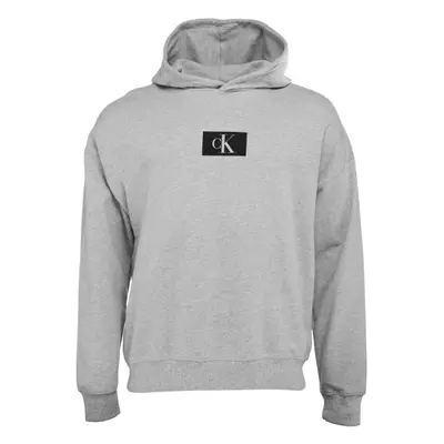 Calvin Klein ´96 TERRY LOUNGE-L/S HOODIE Pánská mikina, šedá, velikost