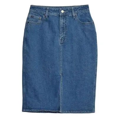 GAP V-DENIM MIDI Dámská sukně, tmavě modrá, velikost