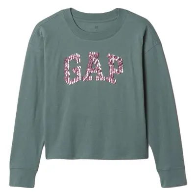 GAP V-LS ELV LOGO Dívčí tričko, khaki, velikost