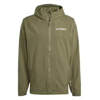 adidas TERREX MULTI 2L RAIN.DRY Pánská nepromokavá bunda, khaki, velikost