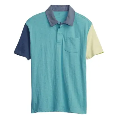 GAP CHAMBRAY POLO Chlapecké tričko, tyrkysová, velikost