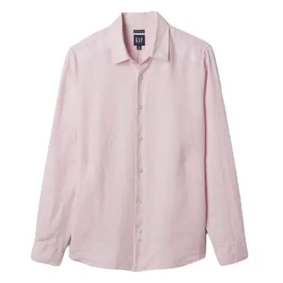 GAP LS LINEN Pánská košile, růžová, velikost