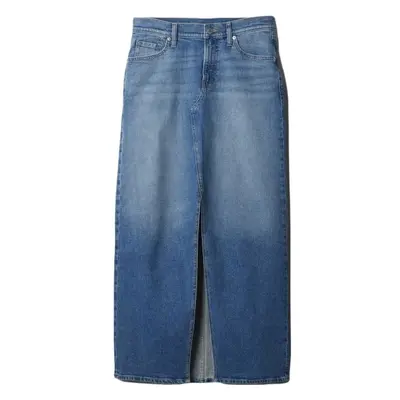 GAP V-DENIM MAXI Dámská sukně, modrá, velikost