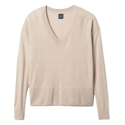 GAP LS LINEN SPLIT Dámský svetr, béžová, velikost