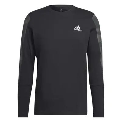 adidas CAMO LONG SLEEVE TEE Pánské tričko, černá, velikost