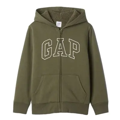 GAP V-OC COZY LOGO Chlapecká mikina, khaki, velikost