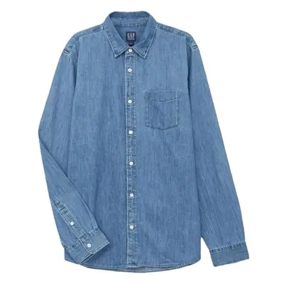 GAP V-LS DENIM Pánská džínová košile, modrá, velikost