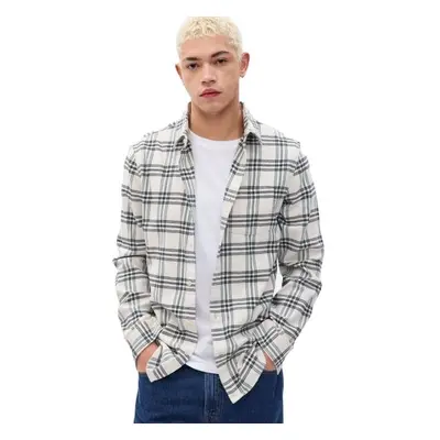 GAP FA23 LS MIDWEIGHT FLANNEL Pánská košile, bílá, velikost