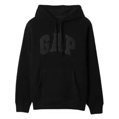 GAP V-FRCH LOGO TEDDY SHERPA Pánská mikina, černá, velikost