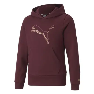 Puma ALPHA HOODIE Dívčí mikina, vínová, velikost