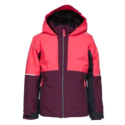 CMP KID G JACKET FIX HOOD Dívčí lyžařská bunda, vínová, velikost