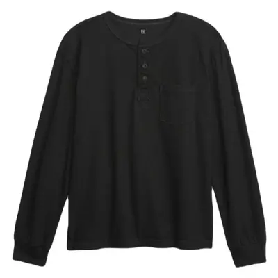 GAP LS VINTAGE HENLEY Chlapecké tričko, černá, velikost