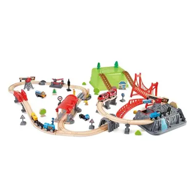 HAPE TRAIN TRACK WITH TOY BOX Vláčkodráha, mix, velikost