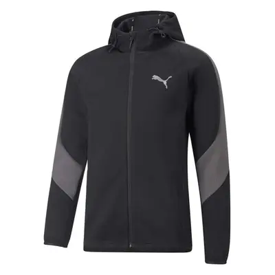 Puma EVOSTRIPE FULL ZIP HOODIE Pánská mikina, černá, velikost