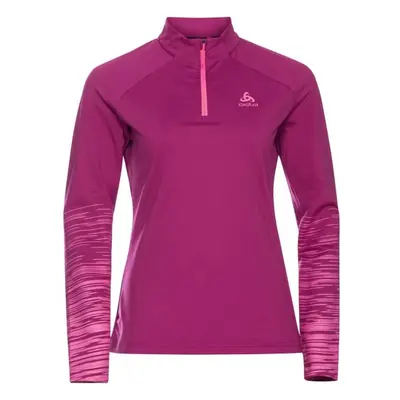 Odlo MID LAYER 1/2 ZIP SESVENNAGRAPHIC Dámská střední vrstva, růžová, velikost