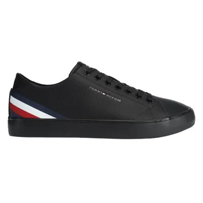 Tommy Hilfiger VULC CORE LOW LTH STRIPES Pánské tenisky, černá, velikost