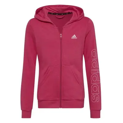 adidas LINEAR FULL-ZIP HOODIE Dívčí mikina, růžová, velikost