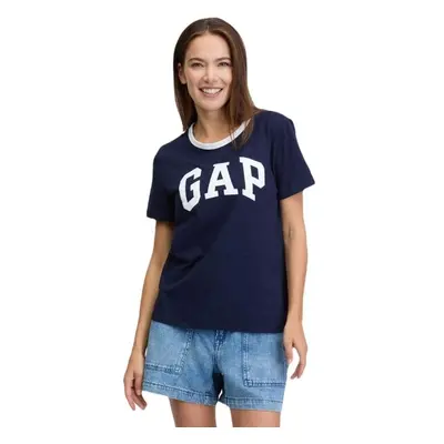 GAP LOGO SLUB Dámské tričko, tmavě modrá, velikost