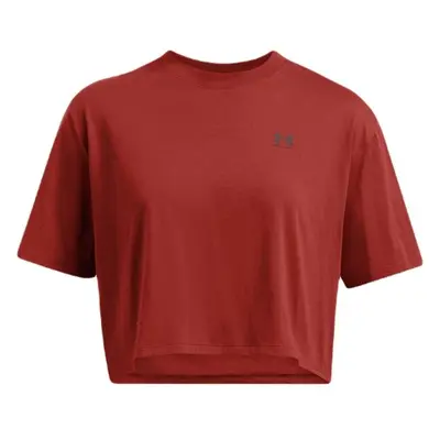 Under Armour BOXY CROP LOGO Dámské tričko, červená, velikost