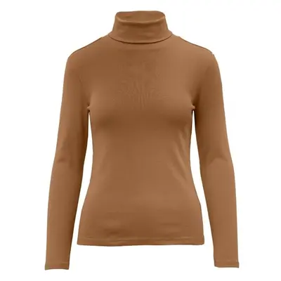 s.Oliver RL T-SHIRT LONG SLEEVE POLO NECK NOOS Tričko s dlouhým rukávem, hnědá, velikost