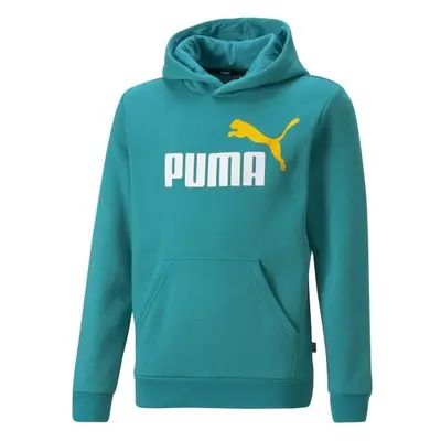 Puma ESSENTIALS + BIG LOGO HOODIE Chlapecká mikina, zelená, velikost