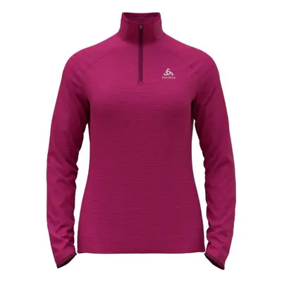 Odlo W MIDLAYER 1/2 ZIP RUN EASYWARM Dámská běžecká mikina, růžová, velikost