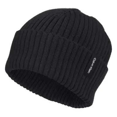 Calvin Klein RIB KNIT FOLDED BEANIE Unisex čepice, černá, velikost