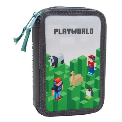 Oxybag PLAYWORLD Dvoupatrový penál, zelená, velikost