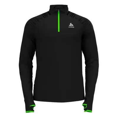 Odlo MID LAYER 1/2 ZIP AXALP CERAMIWARM Pánská funkční střední vrstva, černá, velikost